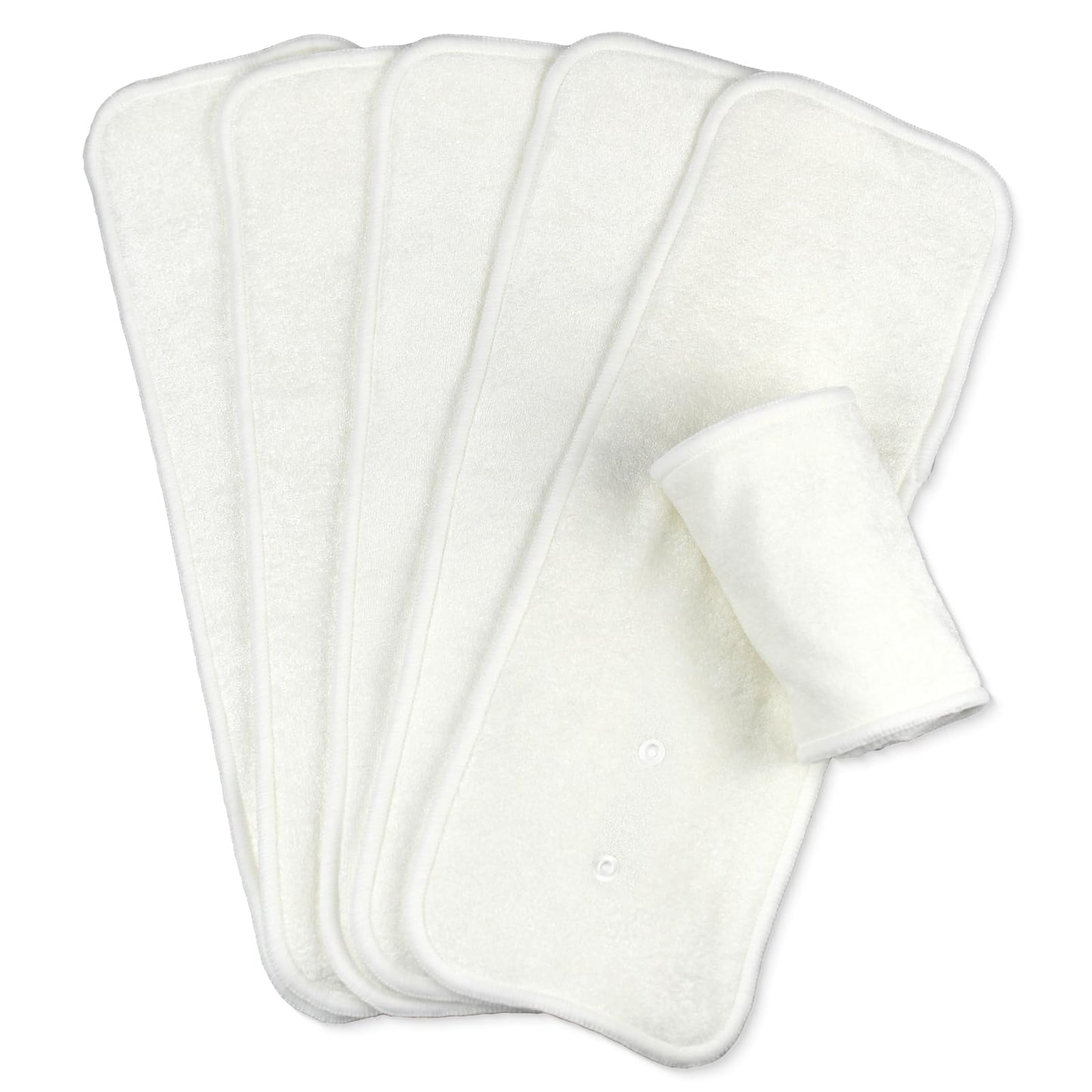 Mama Koala 5-Layer Natural Baby Cloth Diaper Inserts with Snaps Adjustable and Reusable for Any Baby Cloth Diaper(6 Pack)