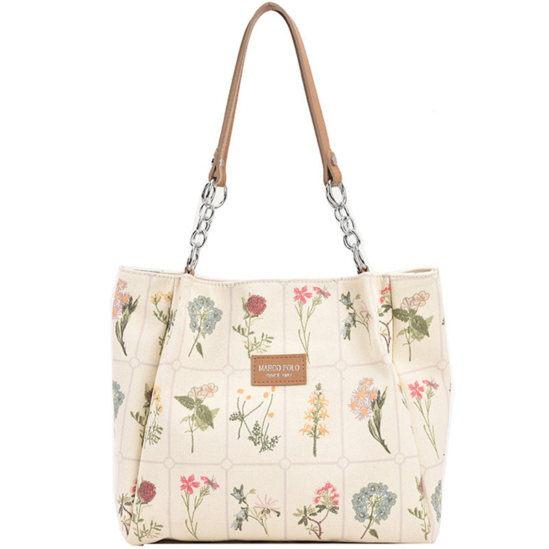 Floral Handbag, enough room for books, phone, wallet, etc!