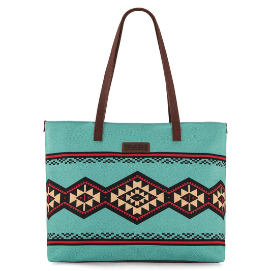Montana West Wrangler Aztec Canvas Shoulder Bag (genuine leather strap)