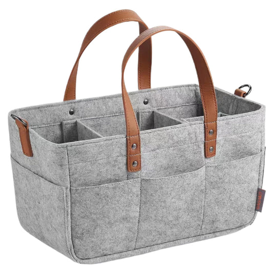 Diaper Caddy for Diapers and Baby Wipes- Grey